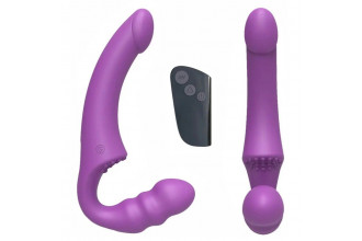 Фиолетовый безремневой страпон Straples Strap-On Dildo