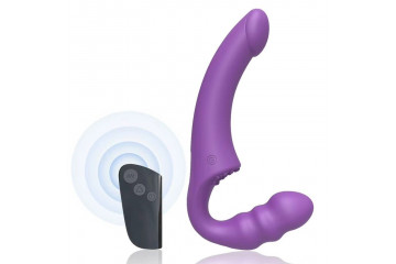 Фиолетовый безремневой страпон Straples Strap-On Dildo