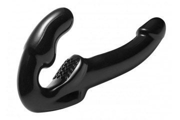 Чёрный безремневой страпон Revolver