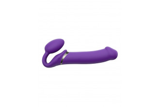 Фиолетовый безремневой вибрострапон Silicone Bendable Strap-On - size XL