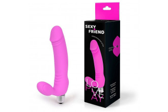 Розовый безремневой страпон Sexy Friend