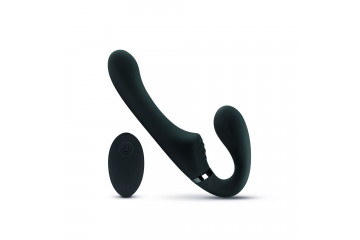 Черный безремневой вибрострапон Avery с пультом ДУ