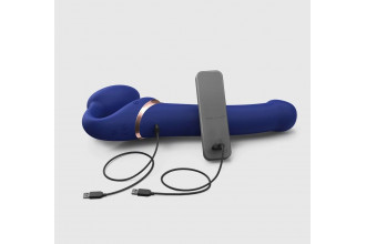 Синий безремневой страпон Multi Orgasm Bendable Strap-On size L с клиторальной стимуляцией Синий безремневой страпон Multi Orgasm Bendable Strap-On size L с клиторальной стимуляцией