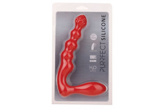 Красный силиконовый стимулятор PURRFECT SILICONE - 19 см.