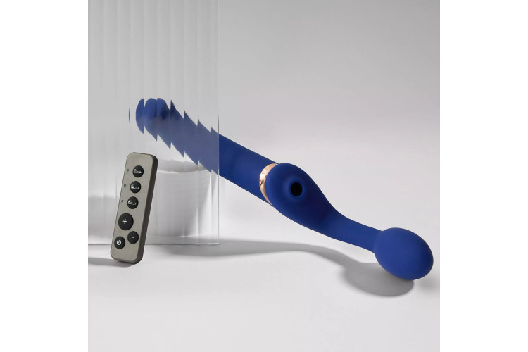 Синий безремневой страпон Multi Orgasm Bendable Strap-On size XL с клиторальной стимуляцией Синий безремневой страпон Multi Orgasm Bendable Strap-On size XL с клиторальной стимуляцией