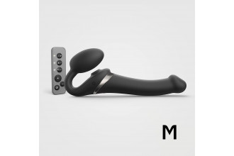 Черный безремневой страпон Multi Orgasm Size M с клиторальной стимуляцией
