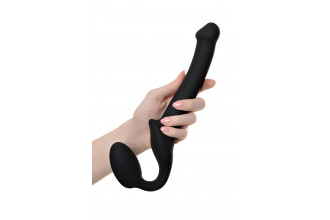 Черный безремневой страпон Silicone Bendable Strap-On - size S
