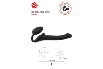 Черный безремневой страпон Silicone Bendable Strap-On - size S