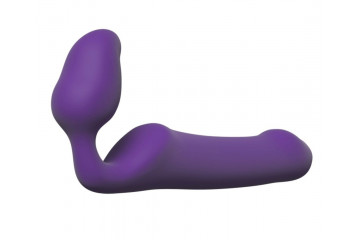 Фиолетовый безремневой страпон Queens L