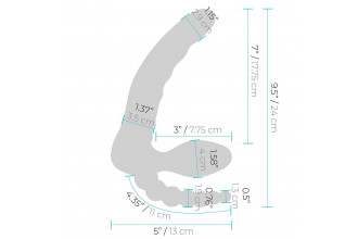 Фиолетовый безремневой страпон с пультом ДУ 7’’ Remote Control Strapless - 24 см.
