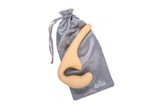 Бежевый безремневой страпон Seduction - 20,5 см.