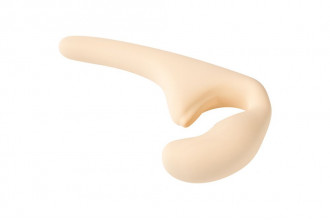 Бежевый безремневой страпон Seduction - 20,5 см.