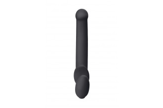 Черный безремневой страпон Silicone Bendable Strap-On - size M