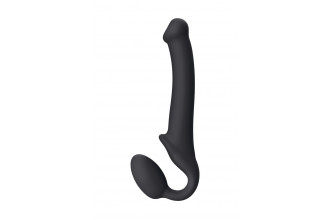 Черный безремневой страпон Silicone Bendable Strap-On - size M