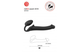 Черный безремневой страпон Silicone Bendable Strap-On - size M