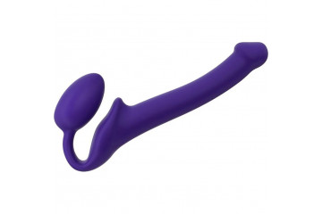 Фиолетовый безремневой страпон Silicone Bendable Strap-On - size S