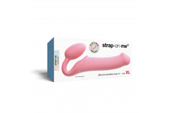 Розовый безремневой страпон Strap-on-me Semi-Realistic Bendable Strap-On size XL