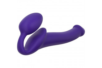 Фиолетовый безремневой страпон Silicone Bendable Strap-On - size M