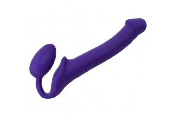 Фиолетовый безремневой страпон Silicone Bendable Strap-On - size M