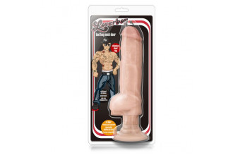 Телесный реалистичный вибратор Bad Boy Next Door с пирсингом - 33 см.
