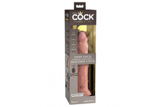 Телесный вибратор-реалистик на присоске 9’’ Vibrating Silicone Dual Density Cock - 24,8 см.