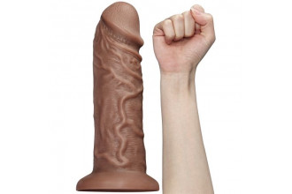 Коричневый вибратор-гигант 10.5 Realistic Chubby Vibrating Dildo - 26,6 см.