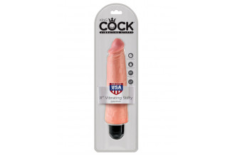 Телесный вибратор-реалистик 8 Vibrating Stiffy - 24,8 см.