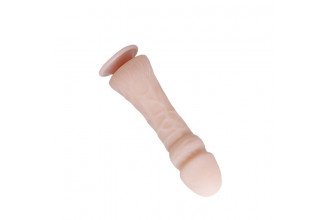 Телесный вибратор на присоске The Big Penis - 23,5 см.