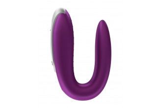 Фиолетовый вибромассажёр для пар Satisfyer Double Fun