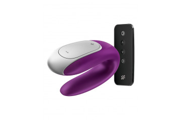 Фиолетовый вибромассажёр для пар Satisfyer Double Fun
