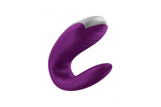 Фиолетовый вибромассажёр для пар Satisfyer Double Fun