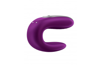 Фиолетовый вибромассажёр для пар Satisfyer Double Fun