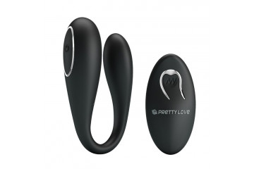 Черный вибратор для пар Algernon с пультом ДУ