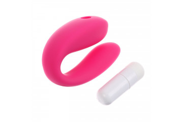 Розовый стимулятор для пар с вибропулей
