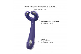 Темно-синий вибратор для пар Please Me Multi Vibrator