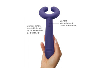 Темно-синий вибратор для пар Please Me Multi Vibrator