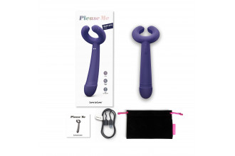 Темно-синий вибратор для пар Please Me Multi Vibrator