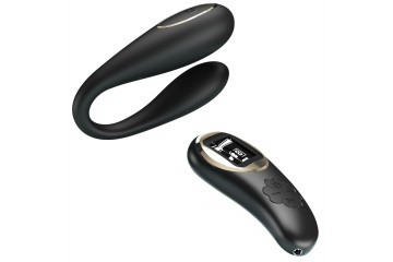 Черный вибромассажер для пар Nathan