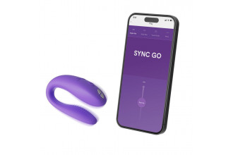 Фиолетовый вибромассажер для пар We-Vibe Sync Go