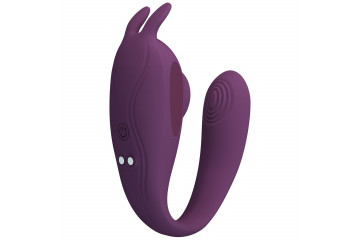 Фиолетовый вибратор для двоих Shey