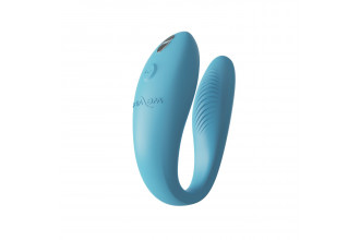 Бирюзовый вибромассажер для пар We-Vibe Sync Go
