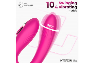 Розовый интерактивный вибростимулятор для пар Couty