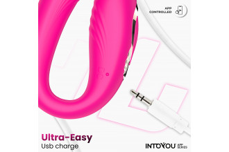 Розовый интерактивный вибростимулятор для пар Couty