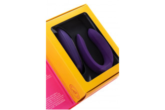 Фиолетовый вибратор для пар Satisfyer Double Plus Remote с пультом ДУ