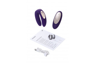 Фиолетовый вибратор для пар Satisfyer Double Plus Remote с пультом ДУ
