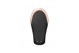 Черный вибратор для пар Double Love с возможностью управления через пульт и приложение Черный вибратор для пар Double Love с возможностью управления через пульт и приложение