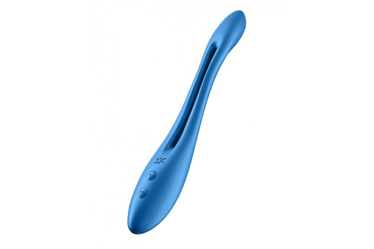 Синий многофункциональный вибратор для пар Satisfyer Elastic Game