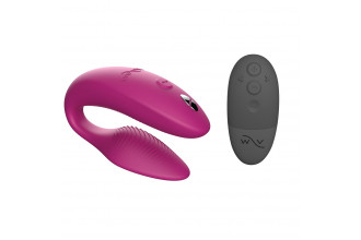 Розовый U-образный вибратор для пар We-Vibe Sync 2