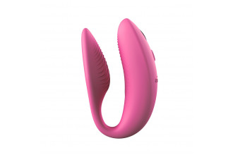 Розовый U-образный вибратор для пар We-Vibe Sync 2