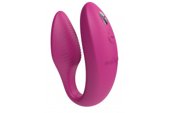 Розовый U-образный вибратор для пар We-Vibe Sync 2